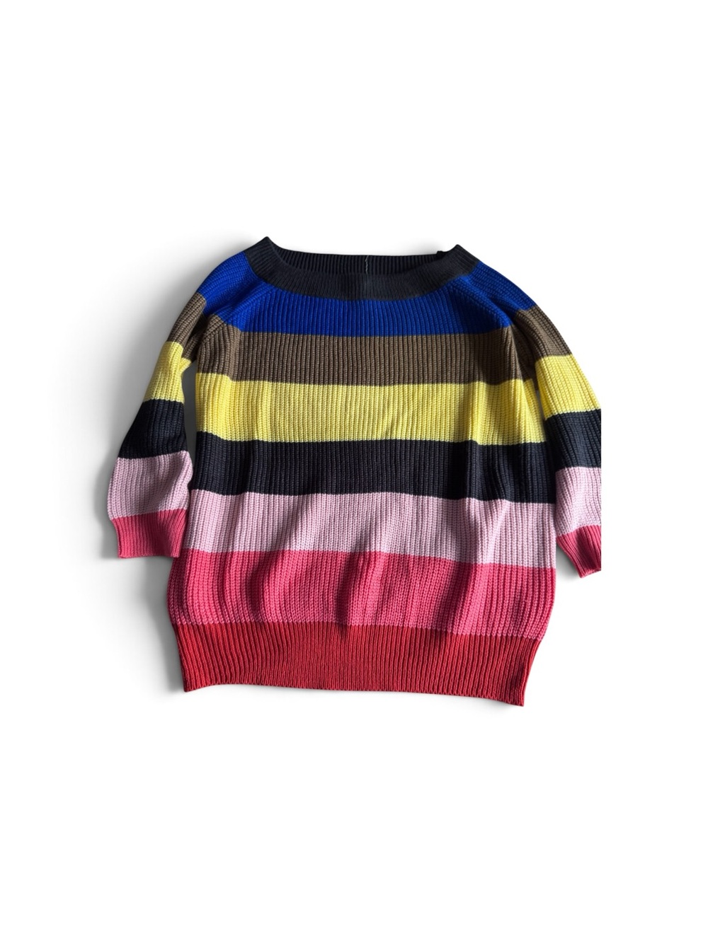 Vine & Love Bold Multicolor Striped Crewneck Sweater
